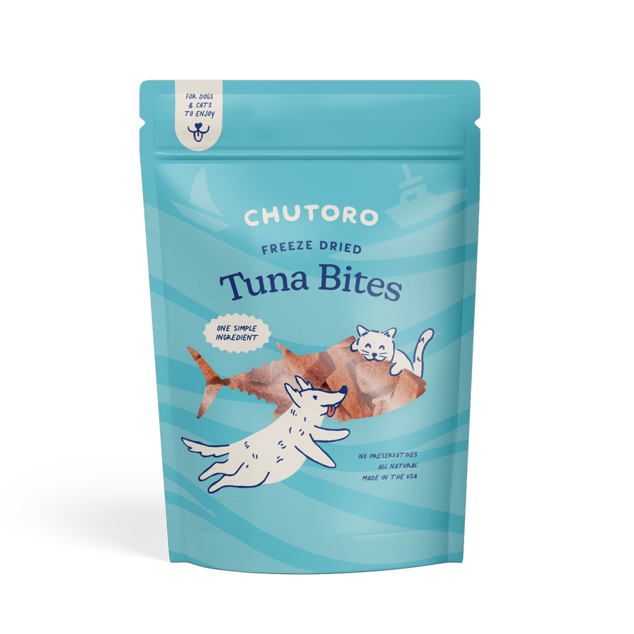 Chutoro Pets Tuna Bites bag - freeze dried single-ingredient tuna treats for dogs and cats